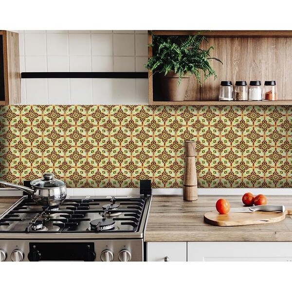 Homeroots 7 x 7 in. Gloria Yellow Removable Peel & Stick Tiles 400353 - main